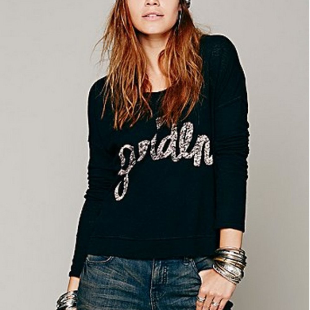 Free People We The Free Golden Easy Graphic Tee Washed M